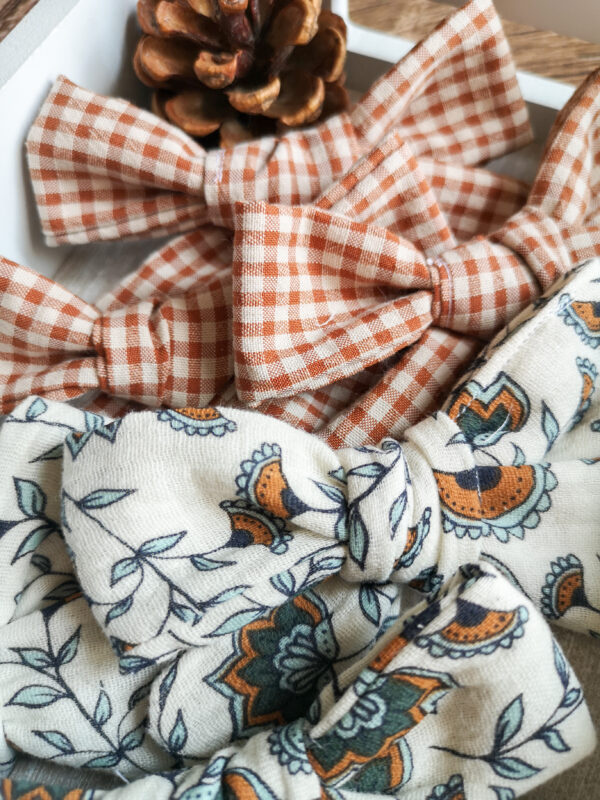 Nœud noué Eden - coton gaufré vichy noisette – Image 4