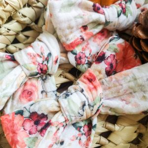 Nœud noué rose - double gaze de coton