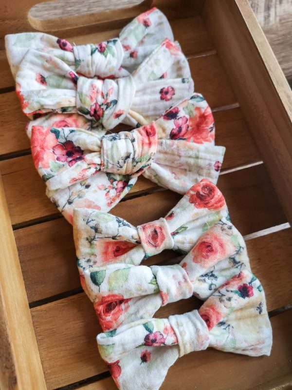 Nœud noué rose - double gaze de coton – Image 2