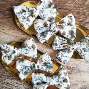 Nœud noué colorblock - double gaze de coton