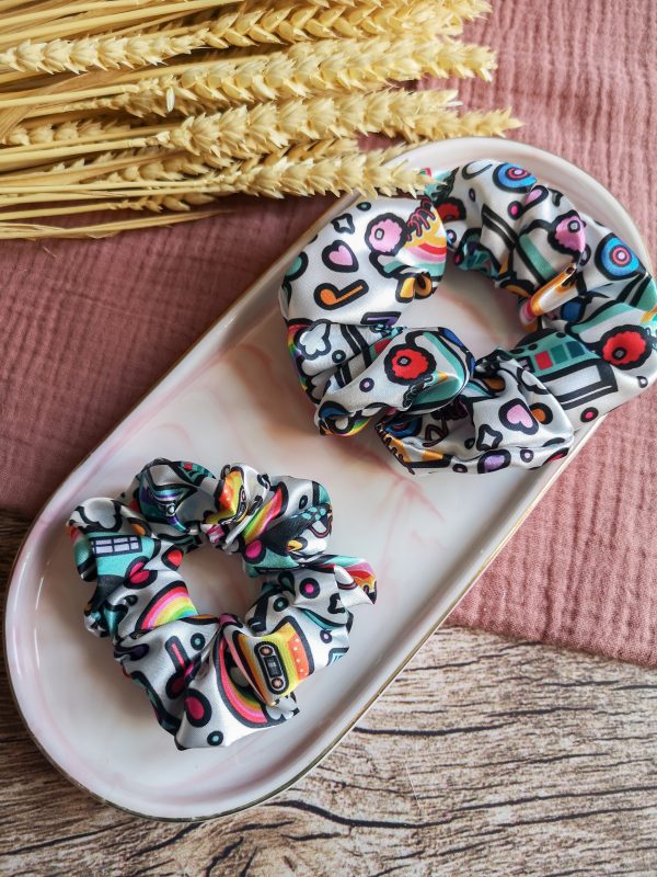 Mini chouchou Roller Disco - satin