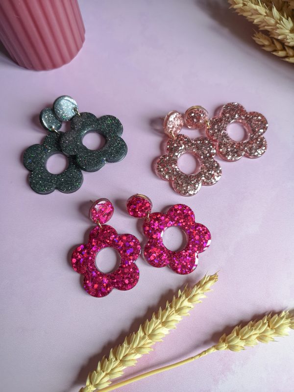 Boucles d'oreilles Daisy- modèles paillettes