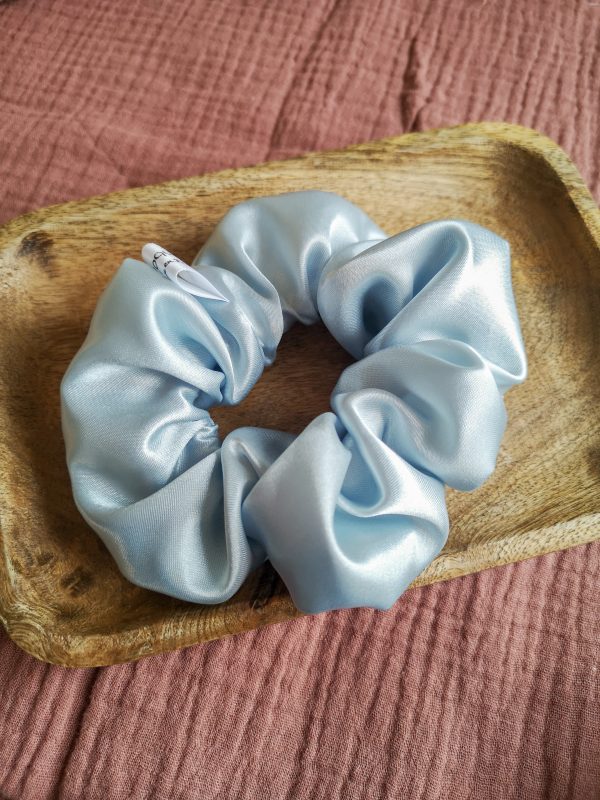 Mini chouchou nuances bleu-vert - satin – Image 4