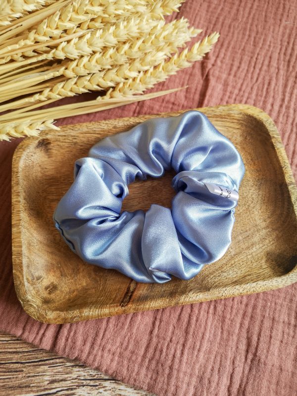 Mini chouchou nuances bleu-vert - satin – Image 5