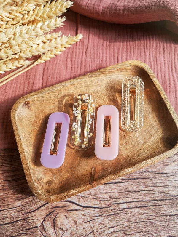 Barrette lilas ou rose baby - résine époxy – Image 4