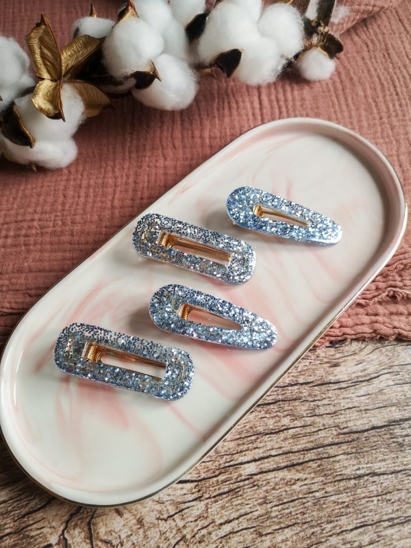 Barrette bleu givré - résine époxy – Image 2