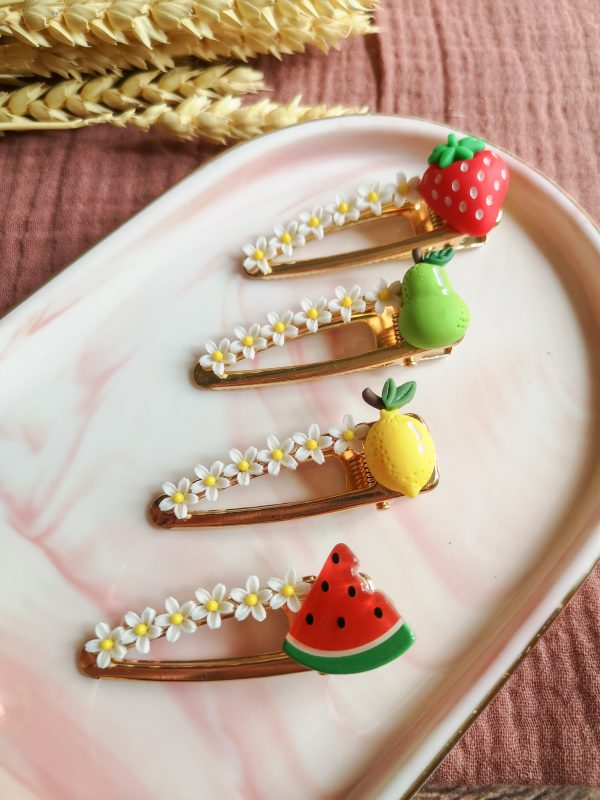 Barrette fruits et fleurs - résine – Image 2