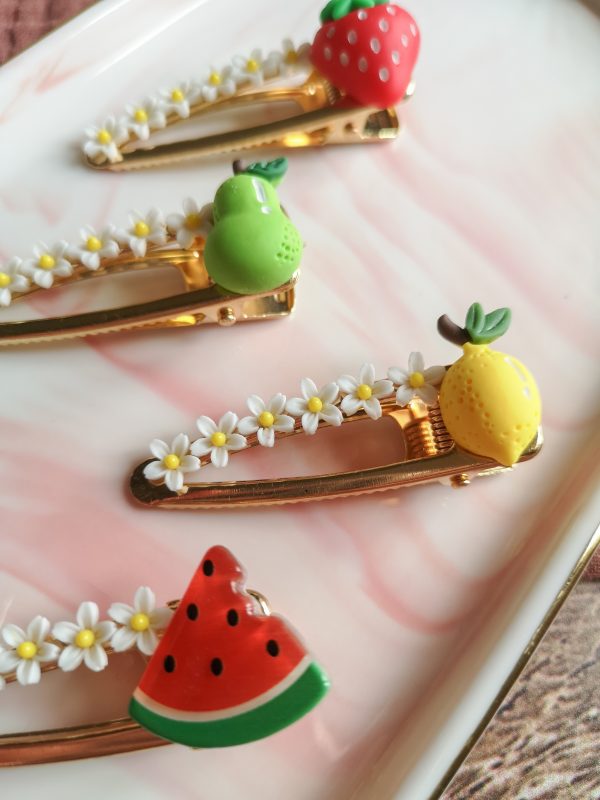 Barrette fruits et fleurs - résine – Image 3