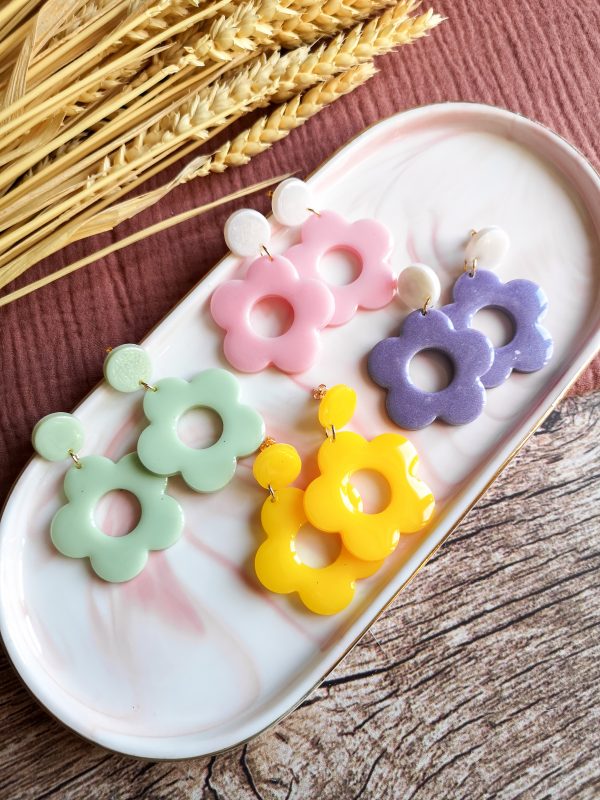 Boucles d'oreilles Daisy- modèles jaune – Image 2