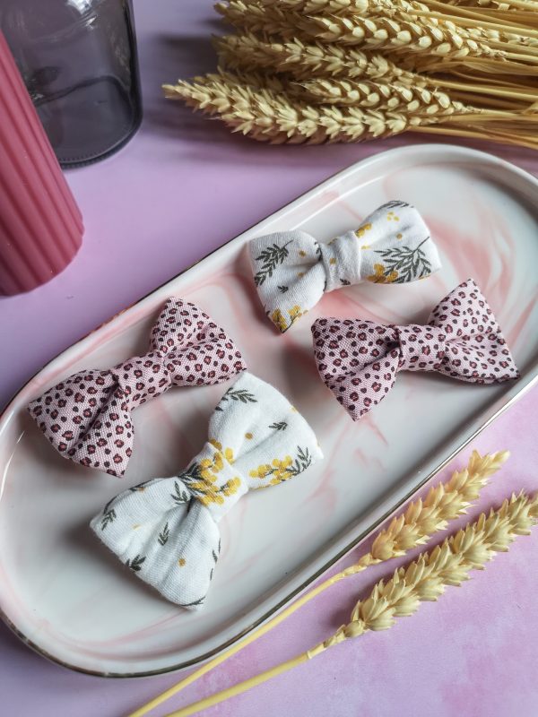 Mini nœud graou rose- coton