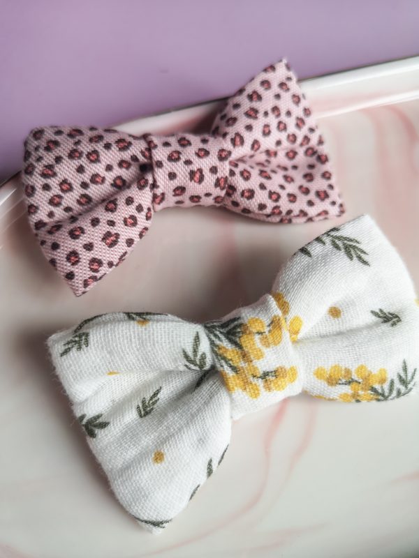 Mini nœud graou rose- coton – Image 2