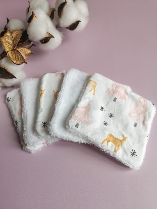 lingettes lavables biche - lot de 5 lingettes