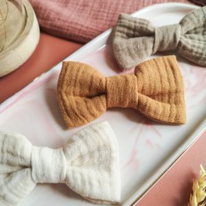 Nœud classique nude - double gaze de coton oeko-tex/bio