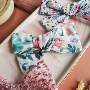 Nœuds fleurs - coton & broderie