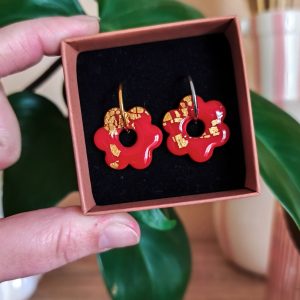 Pampilles rouge dorure