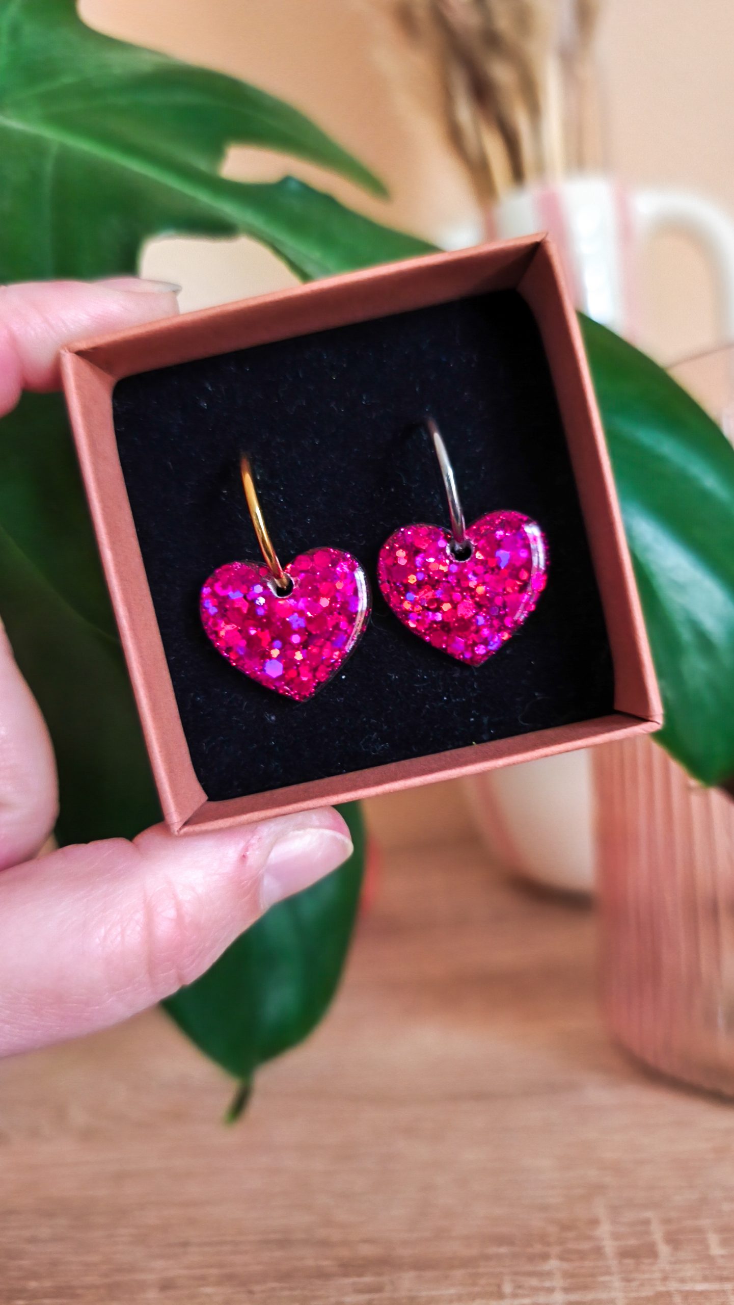 Pampilles paillettes fuschia