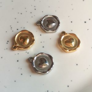 charm's cœur- acier inoxydable