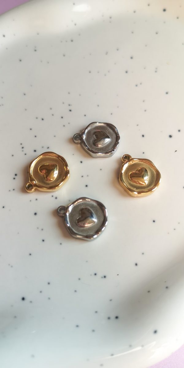 charm's cœur- acier inoxydable