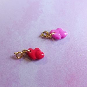 charm's duo cœurs - argile polymère