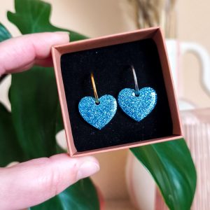 Pampilles cœurs bleu clair