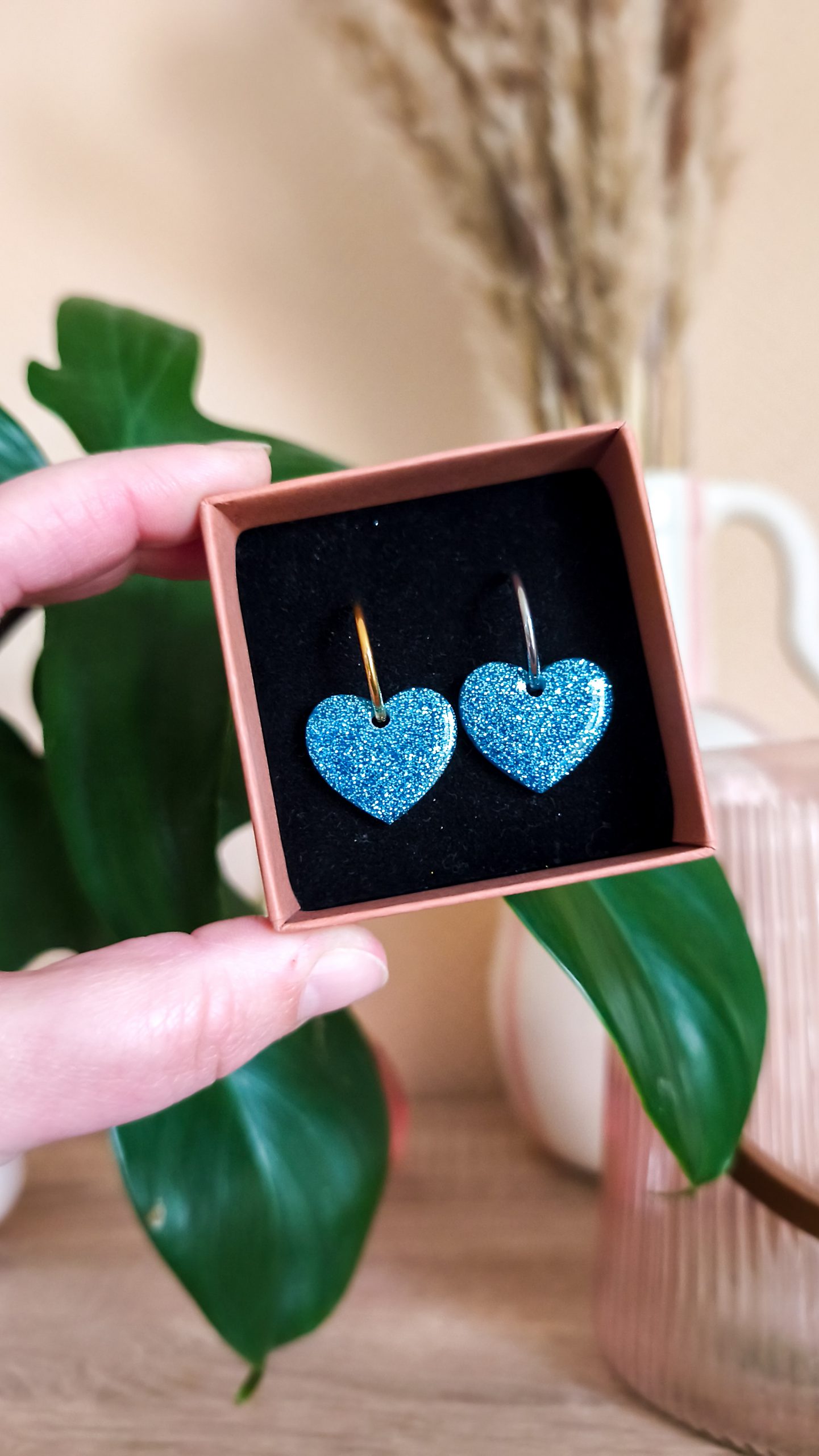 Pampilles cœurs bleu clair