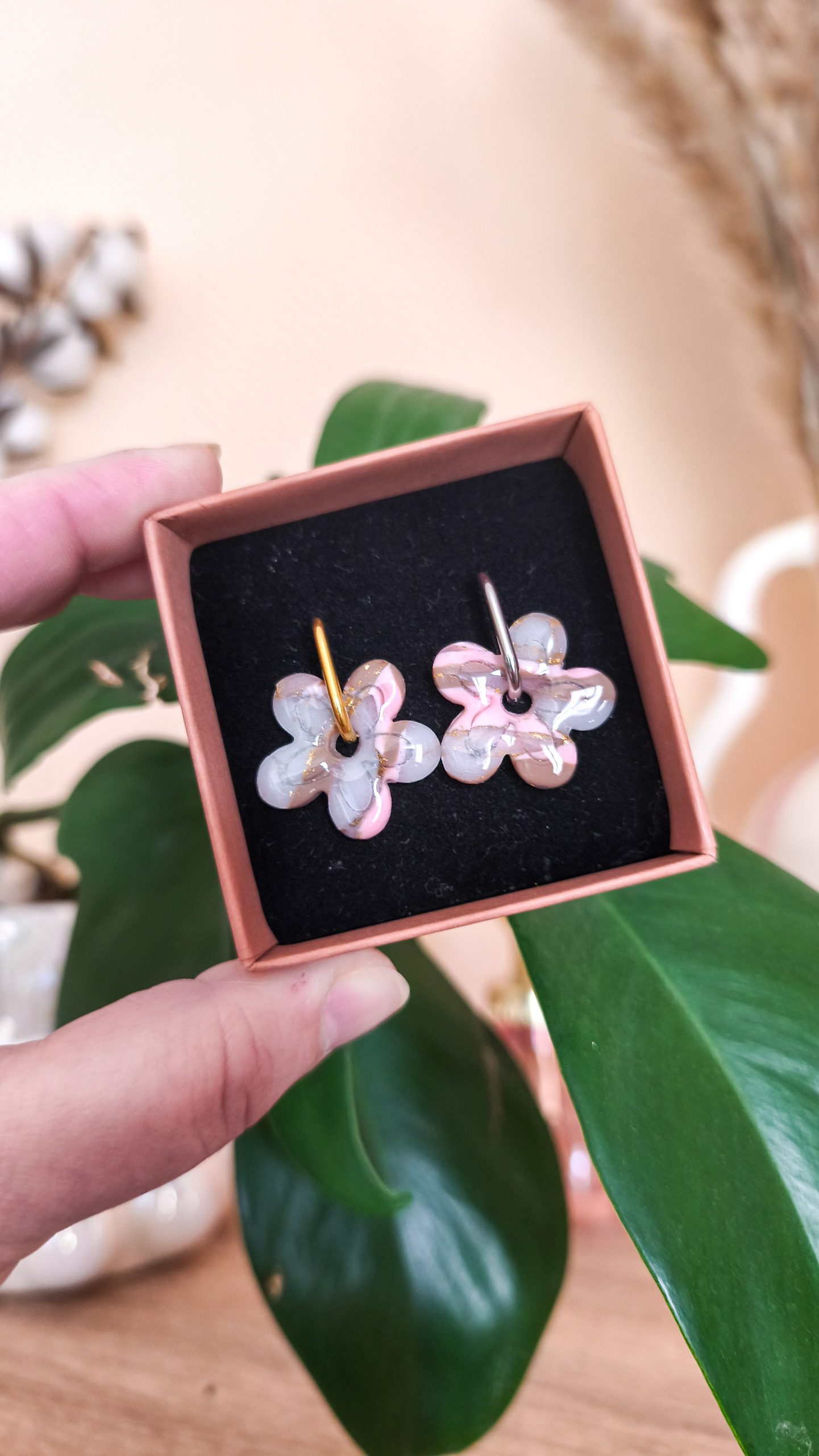 Pampilles fleurs marbrées