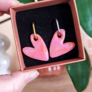 Pampilles grands cœurs rose pêche