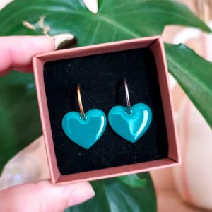 Pampilles cœurs turquoise