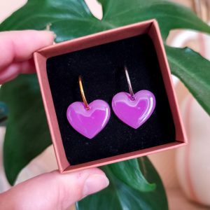 Pampilles cœurs violet