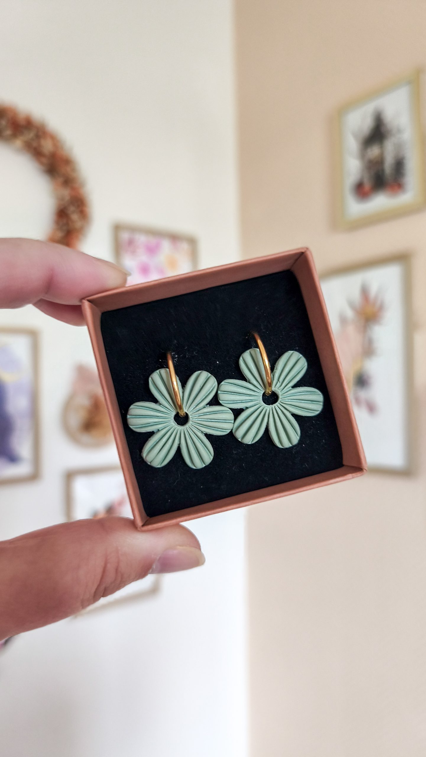 Pampilles fleur vert sauge