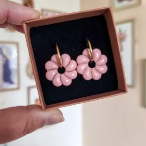 Pampilles fleur candy rose