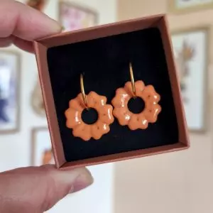 Pampilles fleur orange clair